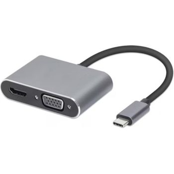 Hub USB iBox 4 en 1 con USB-C HDMI VGA y carga 100W