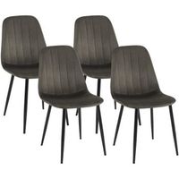 juego de 4 sillas de comedor baxter de terciopelo antracita 54x45x88 cm clp