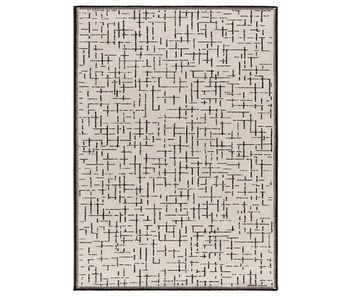Alfombra abstracta en blanco y negro retro, 133x190 cm - atticgo