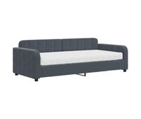 sofa cama - sofa convertible con colchon terciopelo gris oscuro 90x200 cm