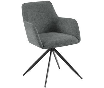 Silla de comedor olema tapizada en tela gris 62x56x81 cm