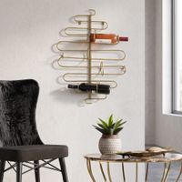 portabotellas de pared de metal dorado 53x13x72 cm