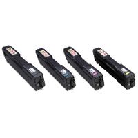 compatible multipack ricoh aficio spc222dn printer toner cartridges 4 pack -406052