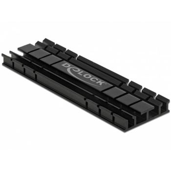 Disipador plano Delock 18285 para SSD M.2 aluminio negro 70 mm