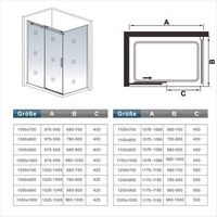 aica mampara de ducha corredera frontalpanel lateral perfil cromado vidrio 6mm 975-995x783-803x1950mmplato de ducha 100x80x3cmdesague