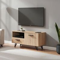 mueble tv noppen con cajon y 1 puerta aglomerado 100x38x49cm - roble encasa
