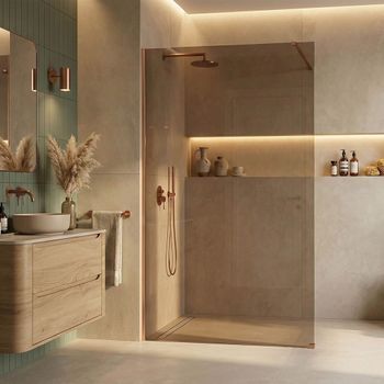 Pared De La Ducha Rea Flexi Brown Brush Copper 90