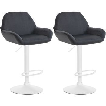 Set De 2 Taburetes De Cocina Braga En Terciopelo Negro 52x51x89 Cm Clp