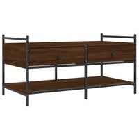 mesa de centro madera de ingenieria roble marron 99x50x50 cm vidaxl