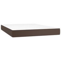 colchon muelles ensacados firmeza media cuero sintetico marron 140x190x20 cm vidaxl