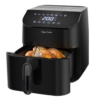 Taylor Swoden Amy - Freidora de aire de 4.5 L, 8 preajustes de cocción con un solo toque y función de precalentamiento, 1350W, digital, temporizador, libre de BPA, bandeja antiadherente, negro(AMY/02L73)
