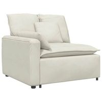 modulo de reposabrazos para sofa modular con cojines color crema 100 cm vidaxl