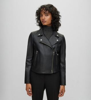 BOSS para mujer. 50513860 Chaqueta biker Saleli4 negro (34), Casual, Ecopiel