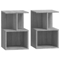 mesitas noche 2 uds madera contrachapada gris sonoma 35x35x55cm vidaxl