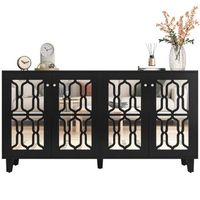 aparador - mueble para salon y comedor - mdf - negro 160x40x84cm