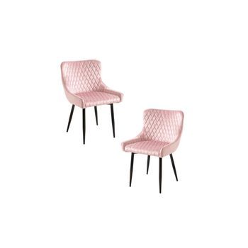 Pack 2 Sillas Sanda Terciopelo De Terciopelo 88*52*40 Cm - Rosa
