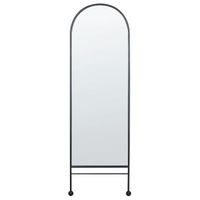 espejo de pared moderno ovalado marco metal hierro decoracion sala de estar 45 x 145 cm negro jarnages