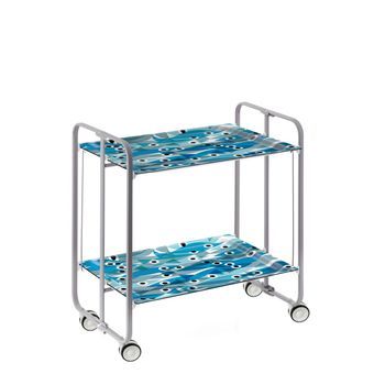 Carrito Auxiliar Plegable Bauhaus Con Ruedas – Armazón Metálico Gris, 2 Niveles, 4 Posiciones Ajustables,,65