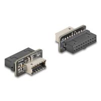 cambiador de genero delock 67238 usb 32 gen 1 20-pin a usb type-e negro y acero