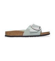 birkenstock para mujer 1031788 sandalias de piel madrid big buckle ajuste estrecho verde azulado 37 plano ninguno casual
