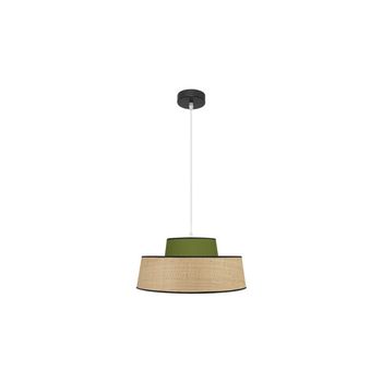 FABRILAMP Colgante verde/Natural modelo Jia 1luz