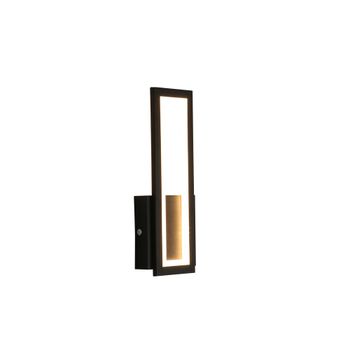 Lámpara de pared acrílica moderna de 16 W, luz de pared LED para interiores, luz de pared interior negra para pasillo, escaleras, blanco cálido 3000K