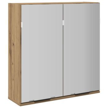 Armario Con Espejo Baño Madera Roble Artisan 64x20x66,5 Cm Vidaxl