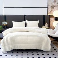 edredon borrego raya poliester y sherpa blanco 135150 2 fundas