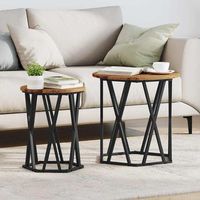 vidaxl mesa de cafe 2 uds madera envejecida 50 x 50 x 50 cm