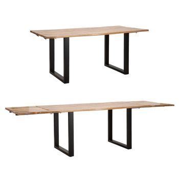 Mesa De Comedor Extensible De Madera Marrón Cm 180x90x77