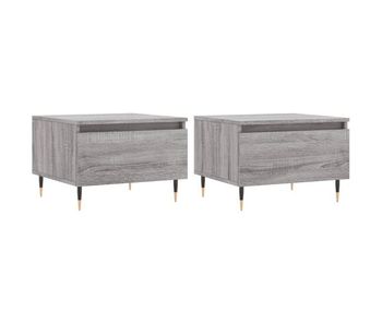 2 uds mesas de centro - mesas de café madera ingeniería gris sonoma 50x46x35 cm