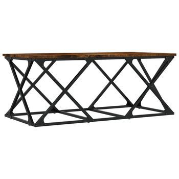Mesa De Centro Madera De Ingeniería Roble Ahumado 100x49x40 Cm Vidaxl