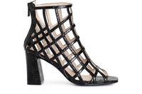 botines de piel efecto jaula con estampado black 36