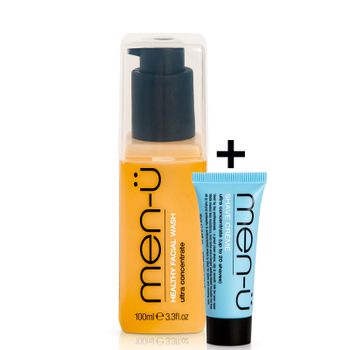 men-u Healthy Facial Wash and Shave Crème Bundle
