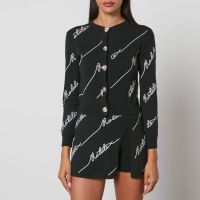 rotate birger christensen kiaan logo-embellished cotton cardigan - dk 34uk 6