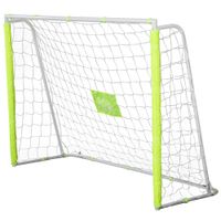 homcom porteria de futbol con soporte de metal y red para entrenamiento en jardin 186x62x123 cm amarillo   aosom espana