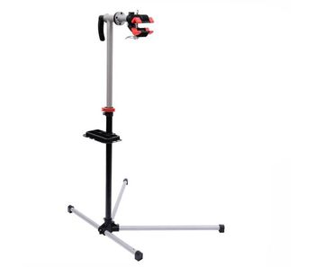 Homcom soporte de reparación portátil caballete de bicicleta para hogar con altura ajustable 109-180 cm giratorio 360° bandeja de herramientas hasta 30 kg 100x66x180 cm negro
