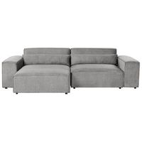 moderno sofa esquinero modular 2 plazas tapizado de tela gris derecho hellnar