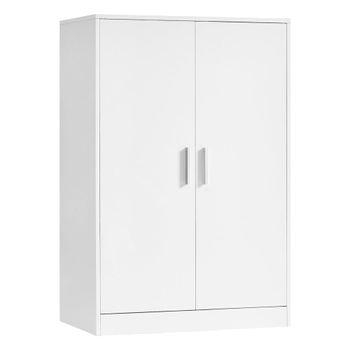 Zapatero armario con puertas y estantes ajustables, Blanco Nube
