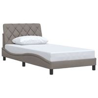 estructura de cama sin colchon tela gris taupe 100x200 cm vidaxl