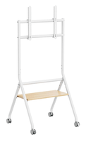 aisens soporte de suelo eco con rueda 1 bandeja para pantalla interactiva tv 80kg de 37 86 blanco madera