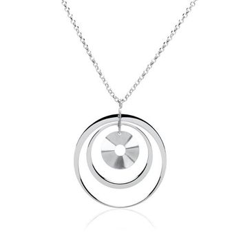 Cadena y colgante circular de plata 925