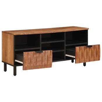 Mueble De Tv | Mueble De Salón | Gabinete De Tv Acabado De Acacia Marrón 100 X 33 X 46 Cm