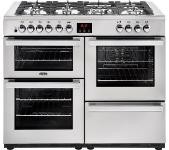 BELLING Cookcentre 110DF Dual Fuel Range Cooker - Stainless Steel, Stainless Steel