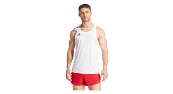 Camiseta de tirantes adidas adizero blanca hombre