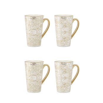 Tazas blancas con diseño abstracto - set de 4