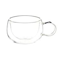 taza de vidrio transparente de doble pared