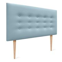dhome cabecero de polipiel con 3 hileras de botones y patas cabezal tapizado cama lujo celeste 95cm