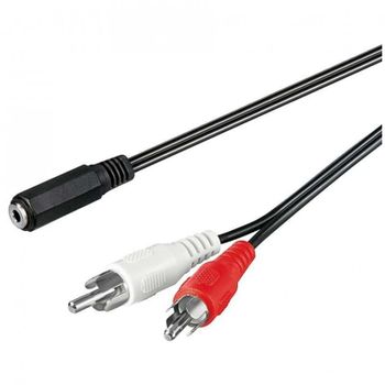 Goobay Cable de Audio 2xRCA a Jack 3.5mm Macho/Hembra 25cm Negro
