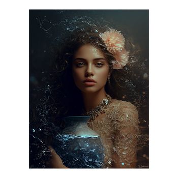 Cuadro mujer acuario en alu-dibond 15x20 cm